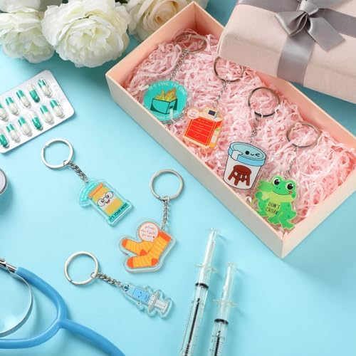 Sureio 36 Pcs Funny Nurse Keychains for Women