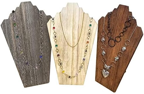 Ikee Design 2 Pcs Lightweight Wooden Necklace Display