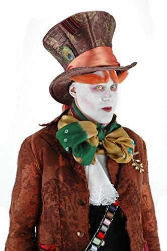 Disney Mad Hatter Top Hat with Peacock Feather and Satin Scarf