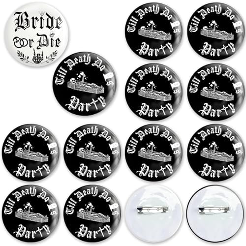 12 Pcs Bride or Die Bachelorette Buttons Pins Set