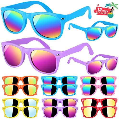 12 Pack Neon Kids Sunglasses with UV400 Protection