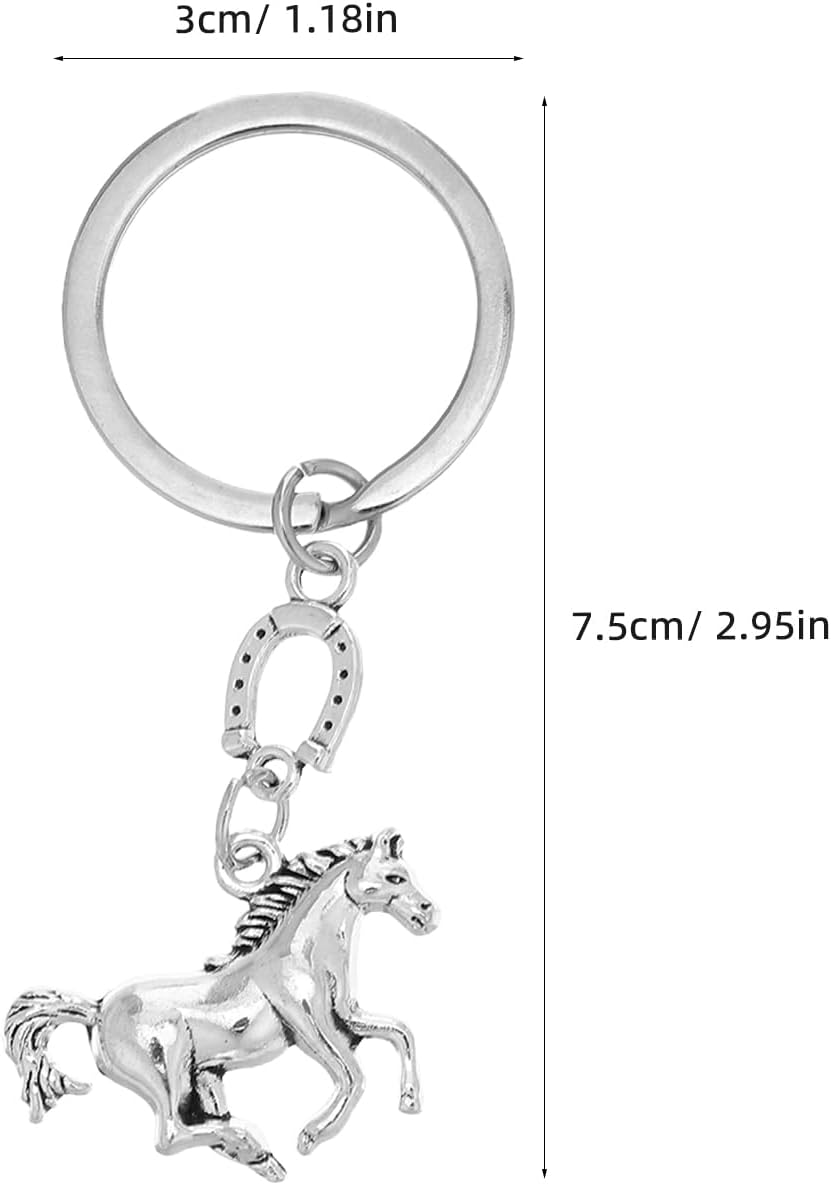 LUOZZY 20pcs Horse Keychain with Horseshoe Design