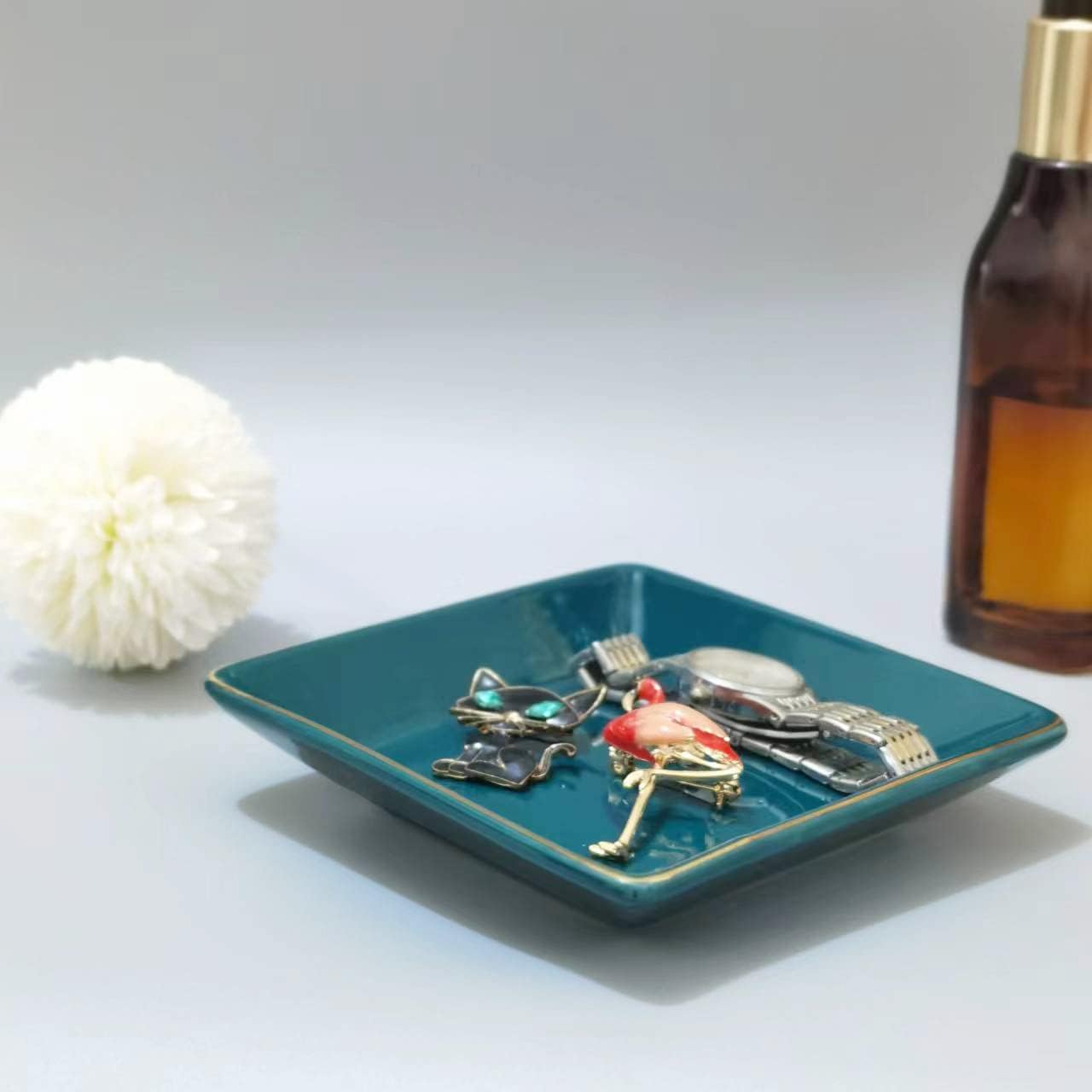Hankor Ceramic Jewelry Dish Tray Green 47inch