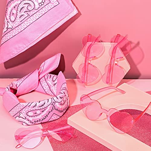 12 Piece Paisley Bandanas and Heart Sunglasses Set