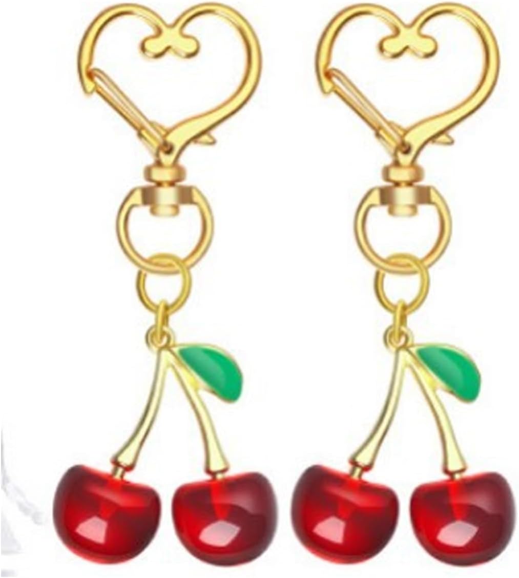 Portable Resin Alloy Cherry Keychain Decorations