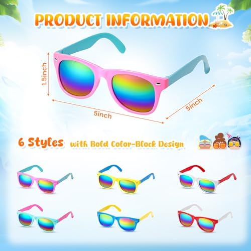 LovesTown Kids Sunglasses Bulk Set for Birthday Beach Events