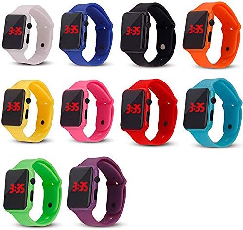 Weicam 10 Pack Unisex LED Wrist Watch Silicone Sports Bracelet
