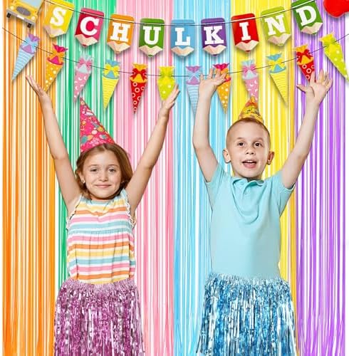 GREATRIL Foil Fringe Skirts 4 Pack for Dance and Birthday Parties