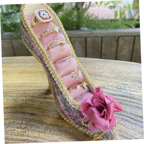 FOMIYES High Heel Jewelry Display Stand Velvet Organizer