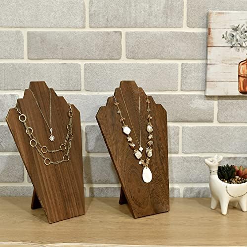 Ikee Design 2 Pcs Lightweight Wooden Necklace Display