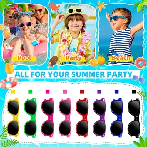 24 Pcs Kids Sunglasses Bulk UV400 Protection for Boys Girls 3-8