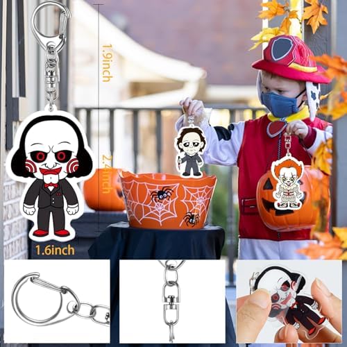 TeePolly 10 Pack Horror Keychains Halloween Decorations