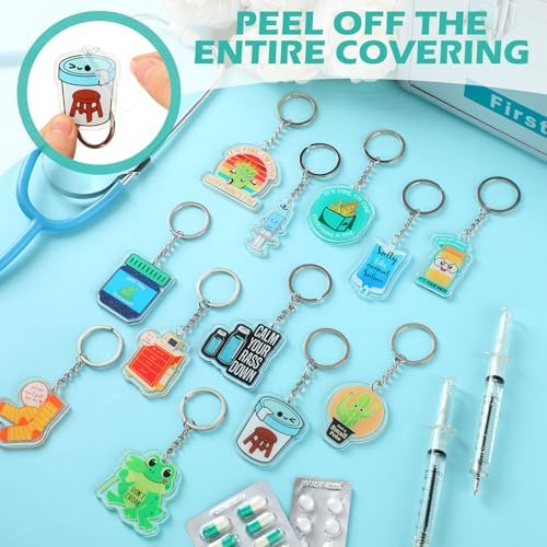 Sureio 36 Pcs Funny Nurse Keychains for Women