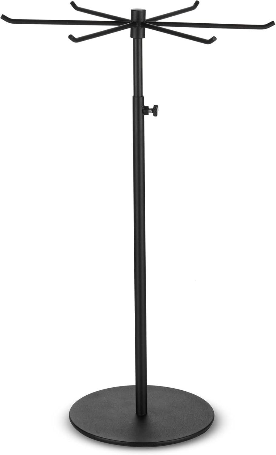 Adjustable Height Rotating Jewelry Display Stand - Matte Black 1 Pack