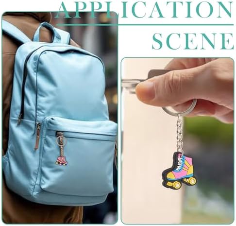 9Pcs Ice Skate Keychains for Backpack Car Keys Party Favors Gifts