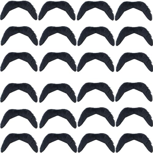 24 Pcs Self Adhesive Black Mustache Stickers