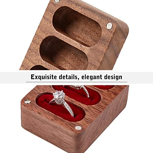 Roycraft Mr Mrs Wedding Ring Box 3 Slot Black Lining