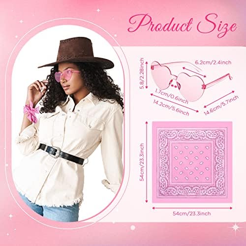 12 Piece Paisley Bandanas and Heart Sunglasses Set
