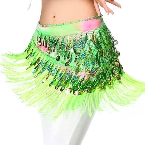 Belly Dance Skirt Belt with Sequins and Tassels