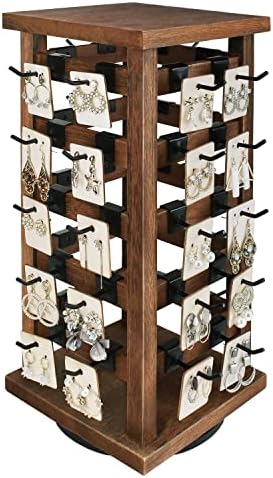Ikee Design 5 Tiers Rotating Jewelry Display Tower with 42 Hooks
