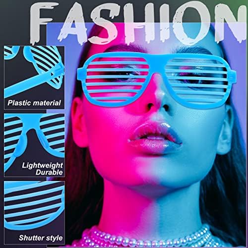 100 Pack Neon Plastic Shutter Shades Sunglasses