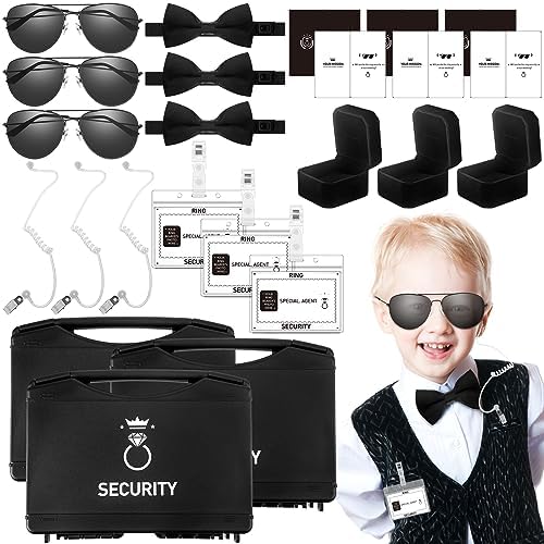 Mepase 24 Pcs Ring Bearer Security Set for Boys Black