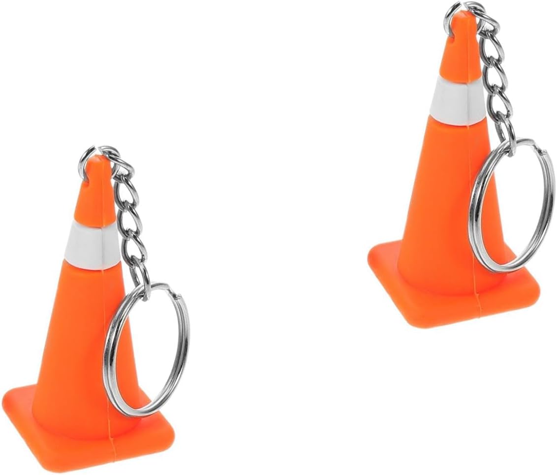 LOGOFUN 6pcs Mini Traffic Cone Keychains for Girls Schoolbag Accessories
