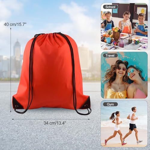 PLULON 6 Pcs Red Drawstring Bags for Gym Yoga Travel