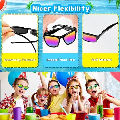 Neon Sunglasses for Kids 4-8 16-Pack Party Favors