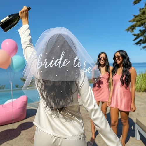 Bride to Be Sash Veil with Pearls