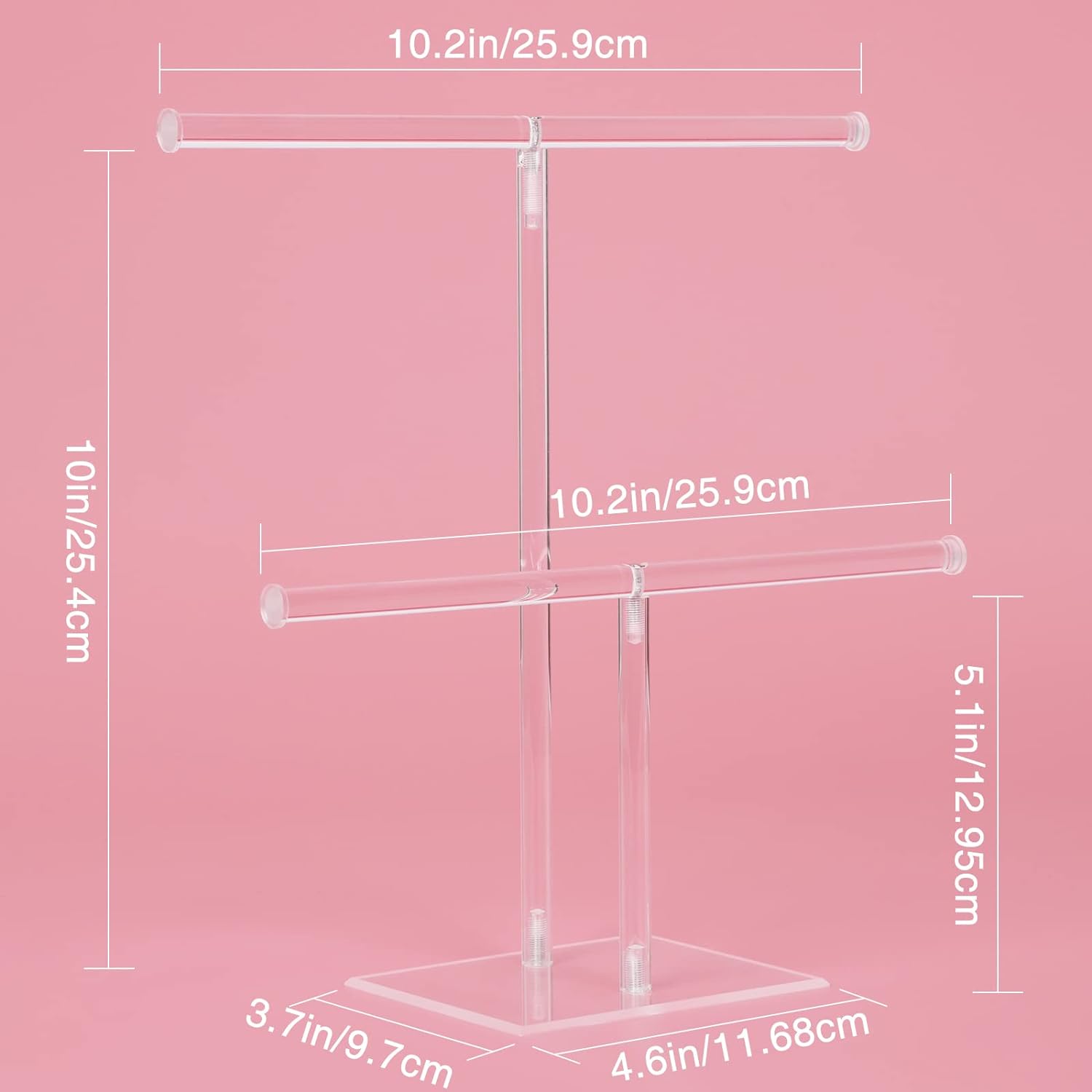 Suneerplay 2-Tier Jewelry Display Stand for Necklaces and Bracelets