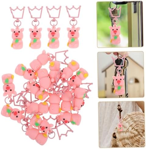Mobestech 20pcs Cute Pig Keychains for St Patricks Day Party Favors