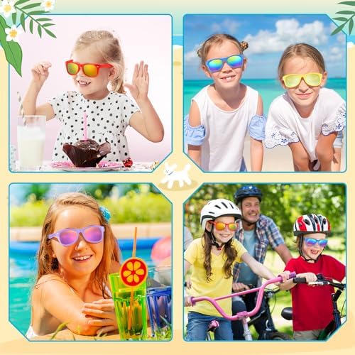 MEEZY 30 Pack Neon Kids Sunglasses Party Favors