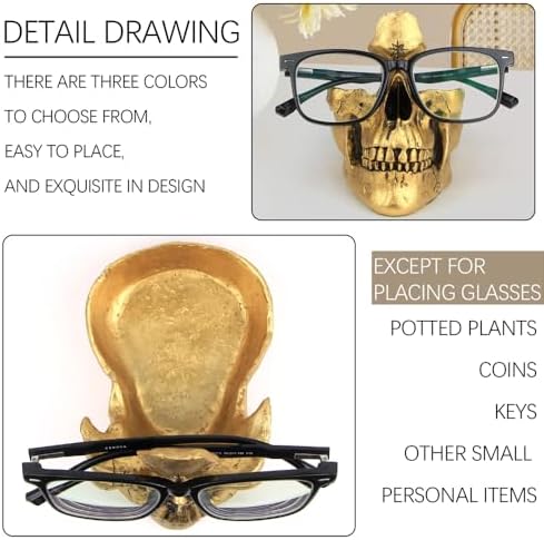 Mrlikale Skull Eyeglass Stand Holder Gold
