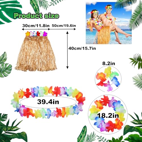 Zeyoy Hawaiian Luau Hula Skirts Party Set