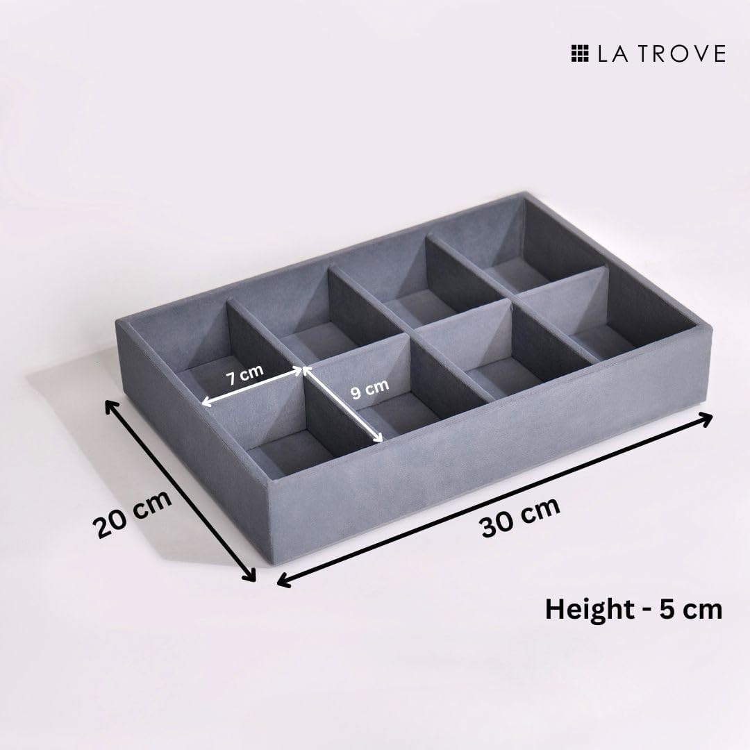 La Trove Tie and Pocket Square Organizer Tray with 8 Slots