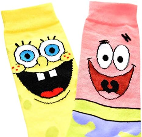 Hyp Spongebob Squarepants and Patrick Mens Crew Socks 2 Pair Pack