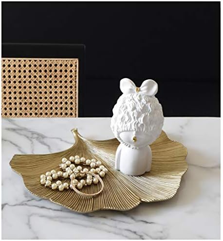 Gold Leaf Key Tray Resin Storage Decor
