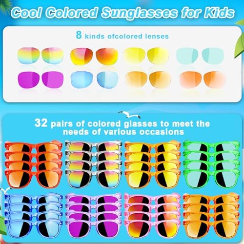 Kids Sunglasses Bulk Party Favors 32 Pack