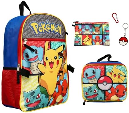 Pokemon 5 Piece Backpack Set for Kids
