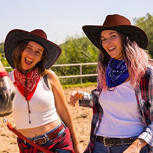 Zhanmai 24 Pcs Cowboy Hats With Bandana Party Pack