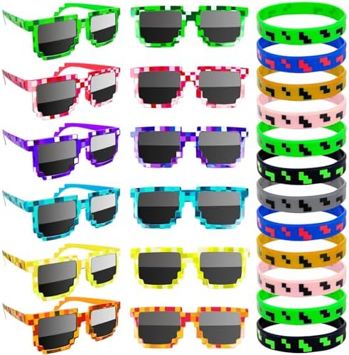 24 Pack Pixel Party Favors for Kids and Adults