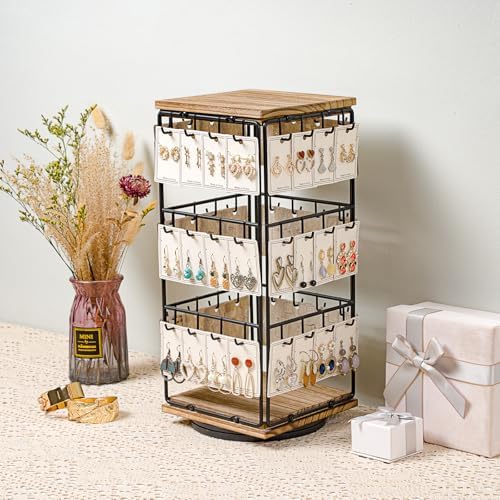 360 Rotating Earring Display Stand with 48 Hooks