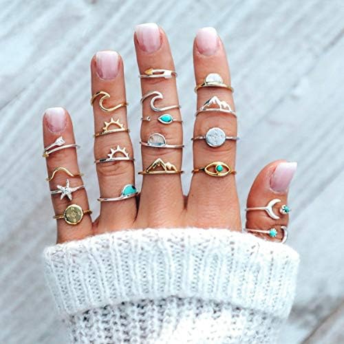 FUTIMELY Boho Retro Stackable Rings Set for Women