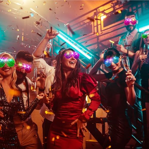 HONLYNE 105 PCS LED Glasses Neon Party