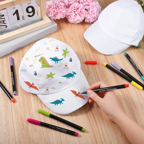 Back to School White Baseball Hats Bulk DIY for Kids
