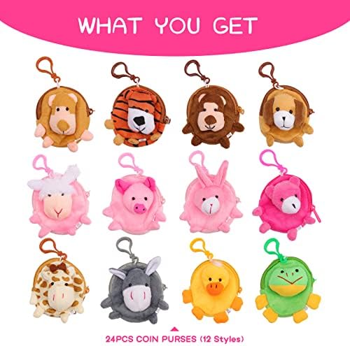 Mini Animals Stuffed Coin Bag Keychain Wallet for Kids