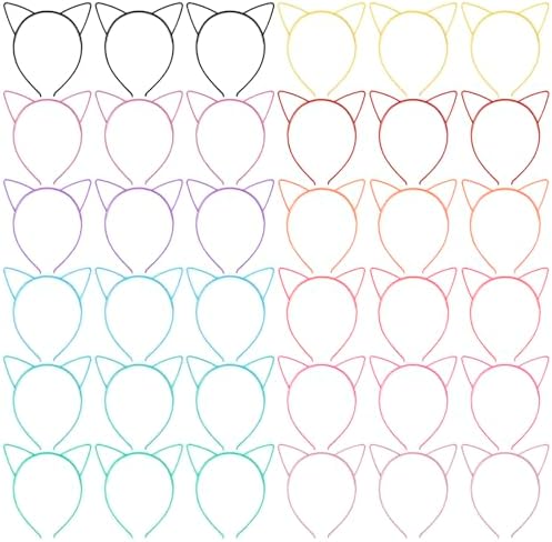 36Pcs Cat Ears Headbands for Women Girls Party Decorations