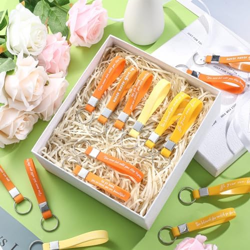 Sasylvia 24 Pcs Inspirational Quote Keychains for Women Men Girls Gifts