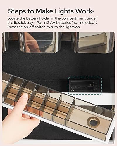 SONGMICS Jewelry Armoire with Lighted Mirror and 2 Drawers